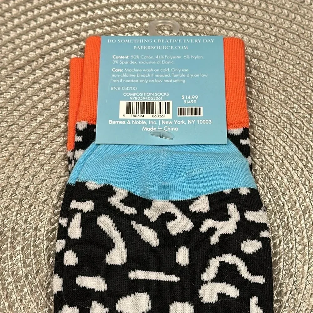 Paper Source Composition Socks NEW Unisex Crew Adult Socks
